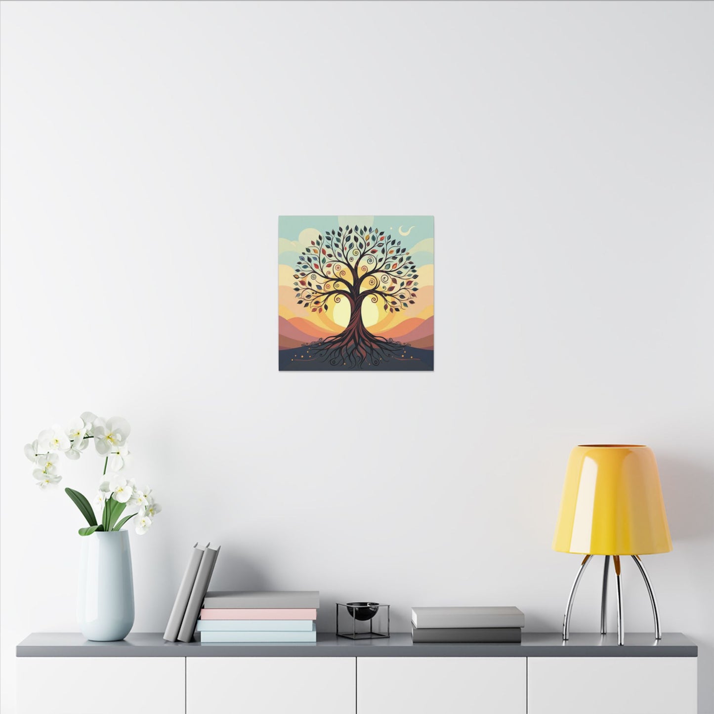 Boho Tree of Life Matte Canvas Print — Vibrant Stretched Wall Art
