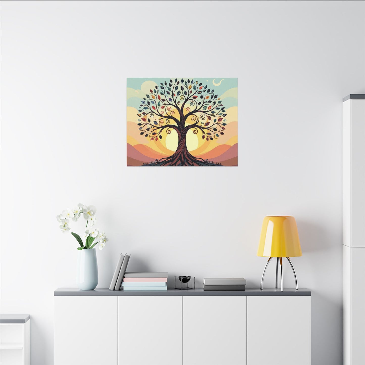 Boho Tree of Life Matte Canvas Print — Vibrant Stretched Wall Art