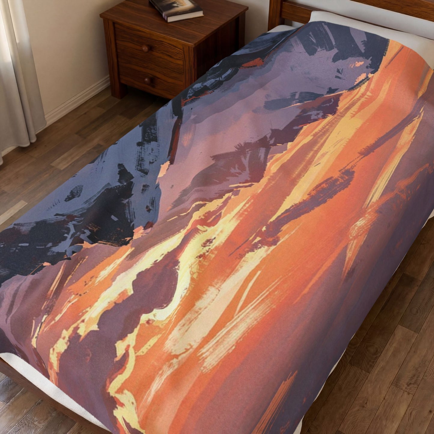 Japandi Velveteen Plush Blanket — Minimalist Cozy Throw with Calming Colors