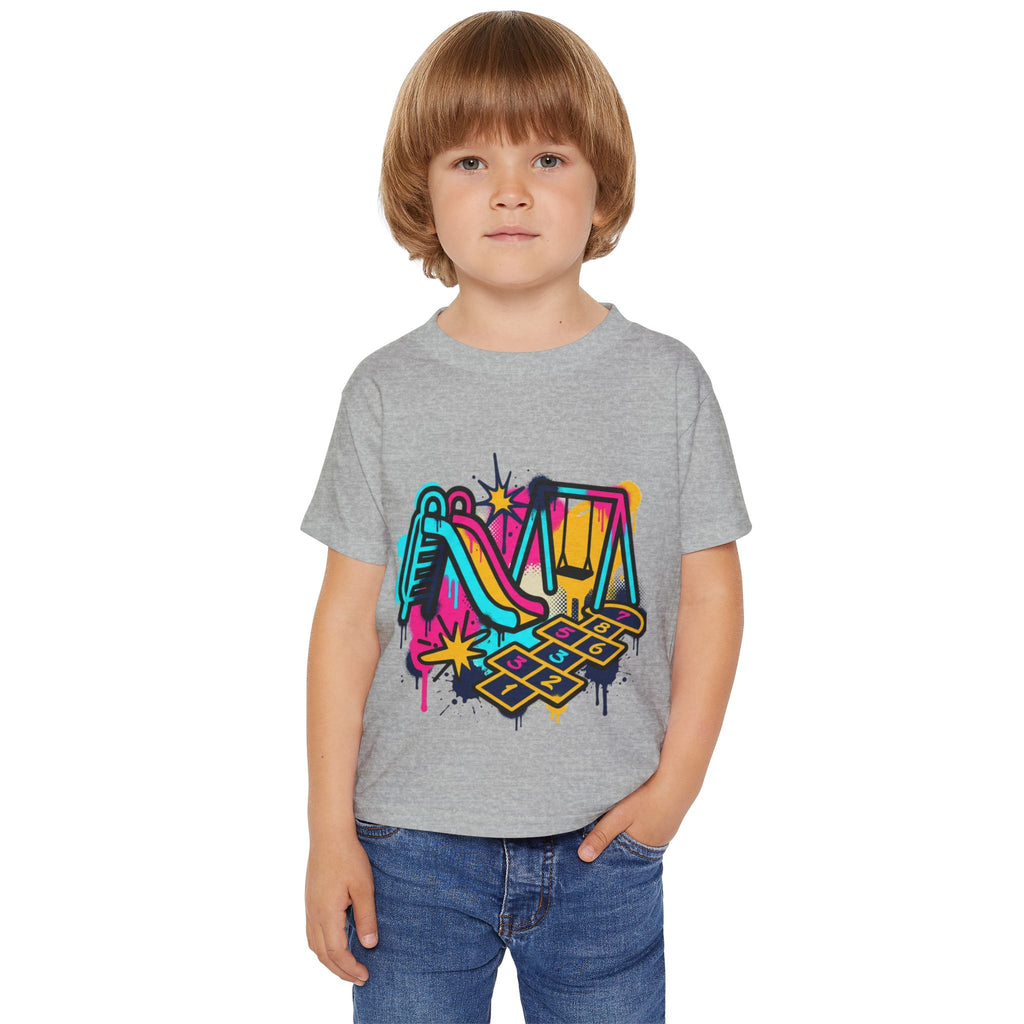 Kids Playground Graffiti T-Shirt — Colorful Playtime Tee