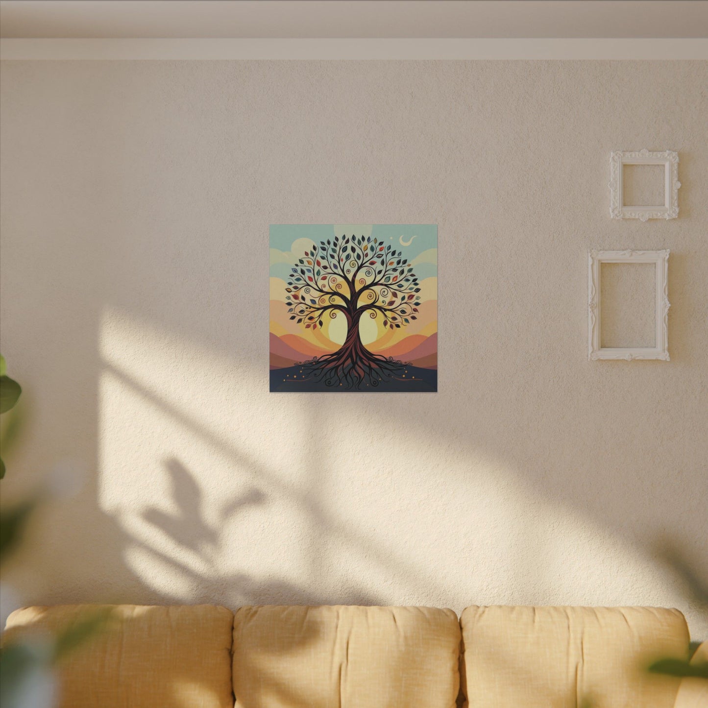 Boho Tree of Life Matte Canvas Print — Vibrant Stretched Wall Art