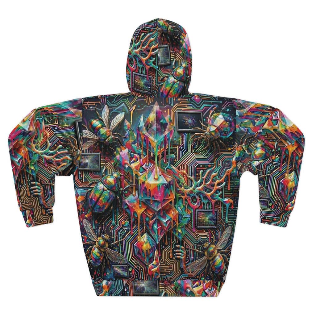 Cyber-Psychedelic Maximalist Pullover Hoodie