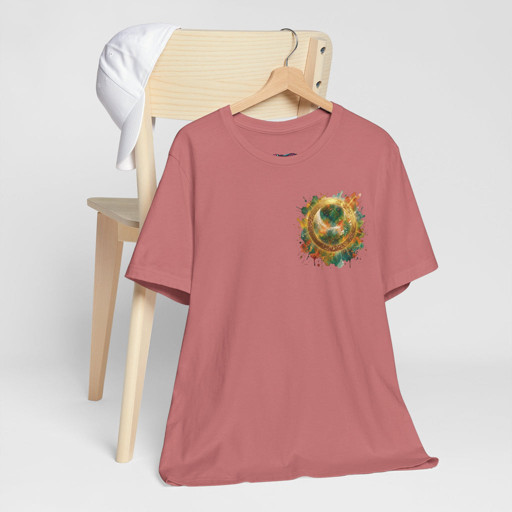 Angel Wings Watercolor Tee — Halo Front & Wing Back