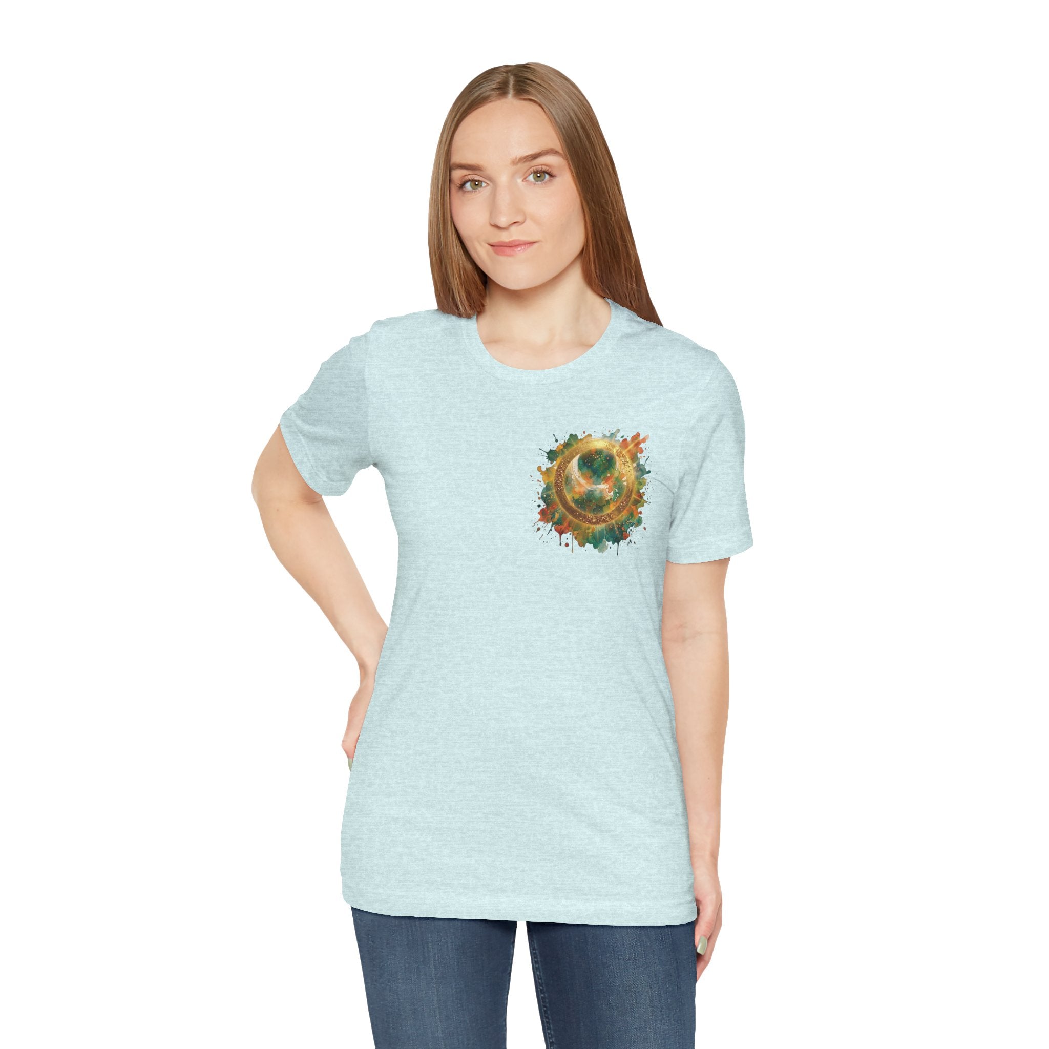 Angel Wings Watercolor Tee — Halo Front & Wing Back