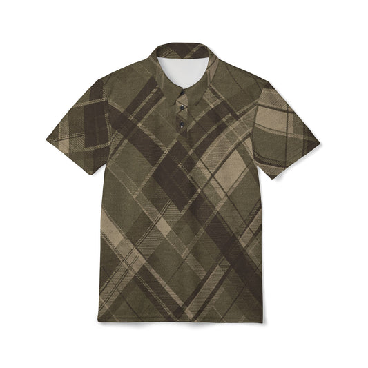 Modern Classic Flannel-Style Polo Shirt
