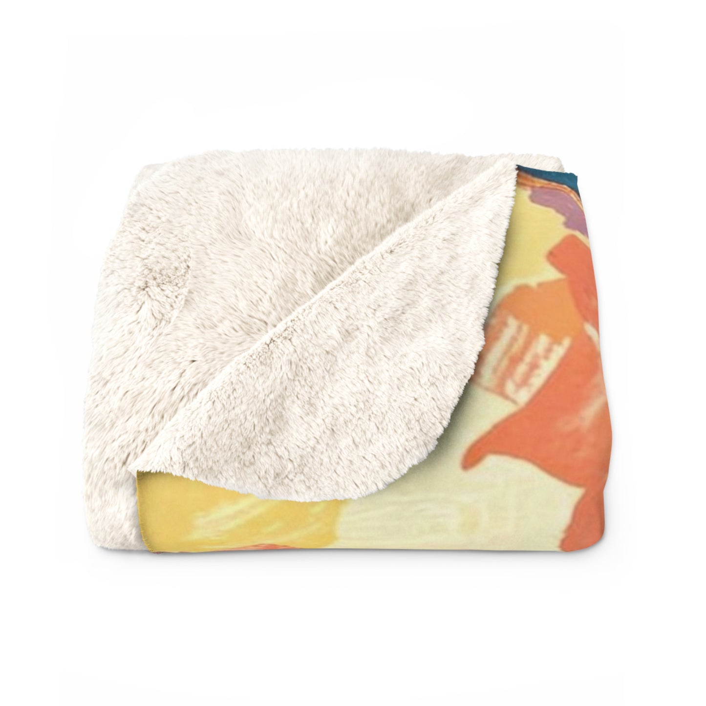 Colorful Lighthouse Sherpa Fleece Blanket — Cozy Nautical Throw