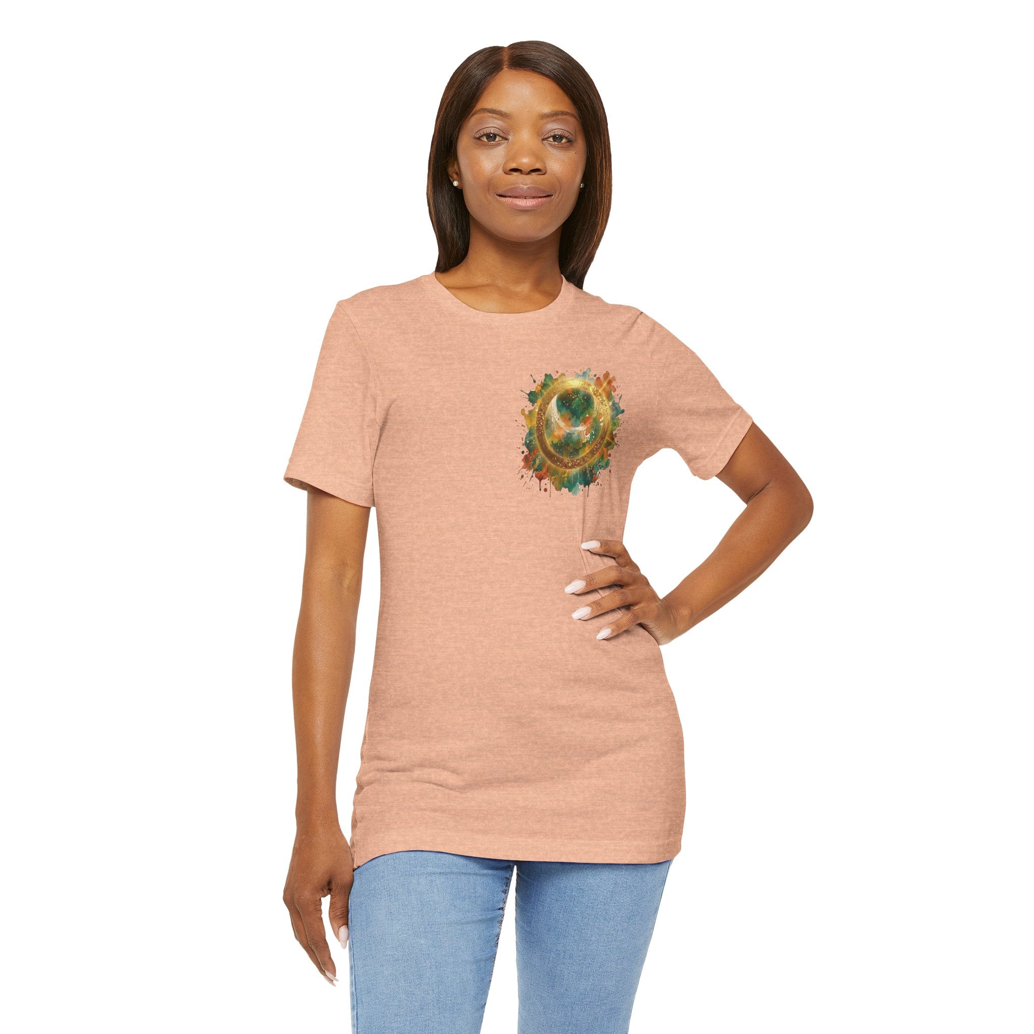Angel Wings Watercolor Tee — Halo Front & Wing Back