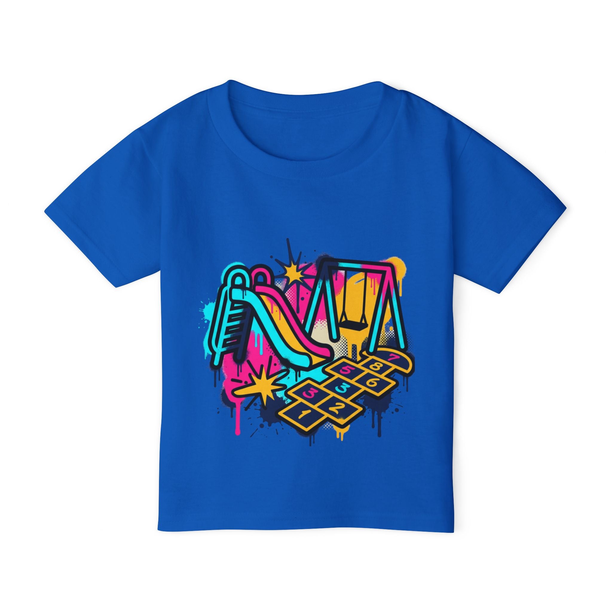 Kids Playground Graffiti T-Shirt — Colorful Playtime Tee