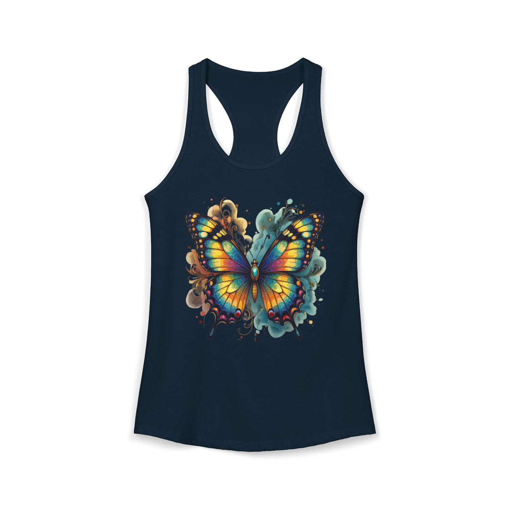 Watercolor Butterfly Racerback Tank | Vibrant Summer Butterfly Splash