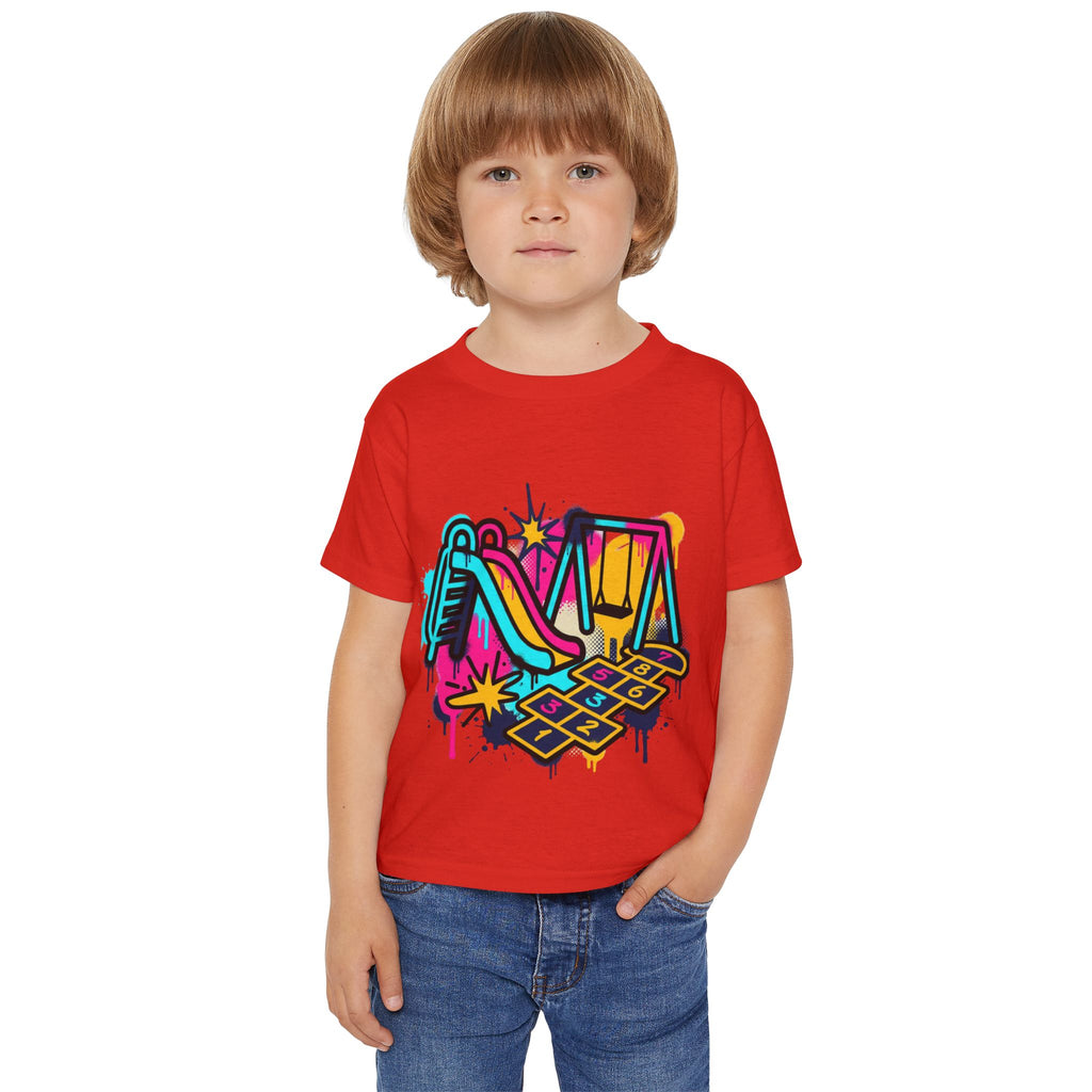 Kids Playground Graffiti T-Shirt — Colorful Playtime Tee