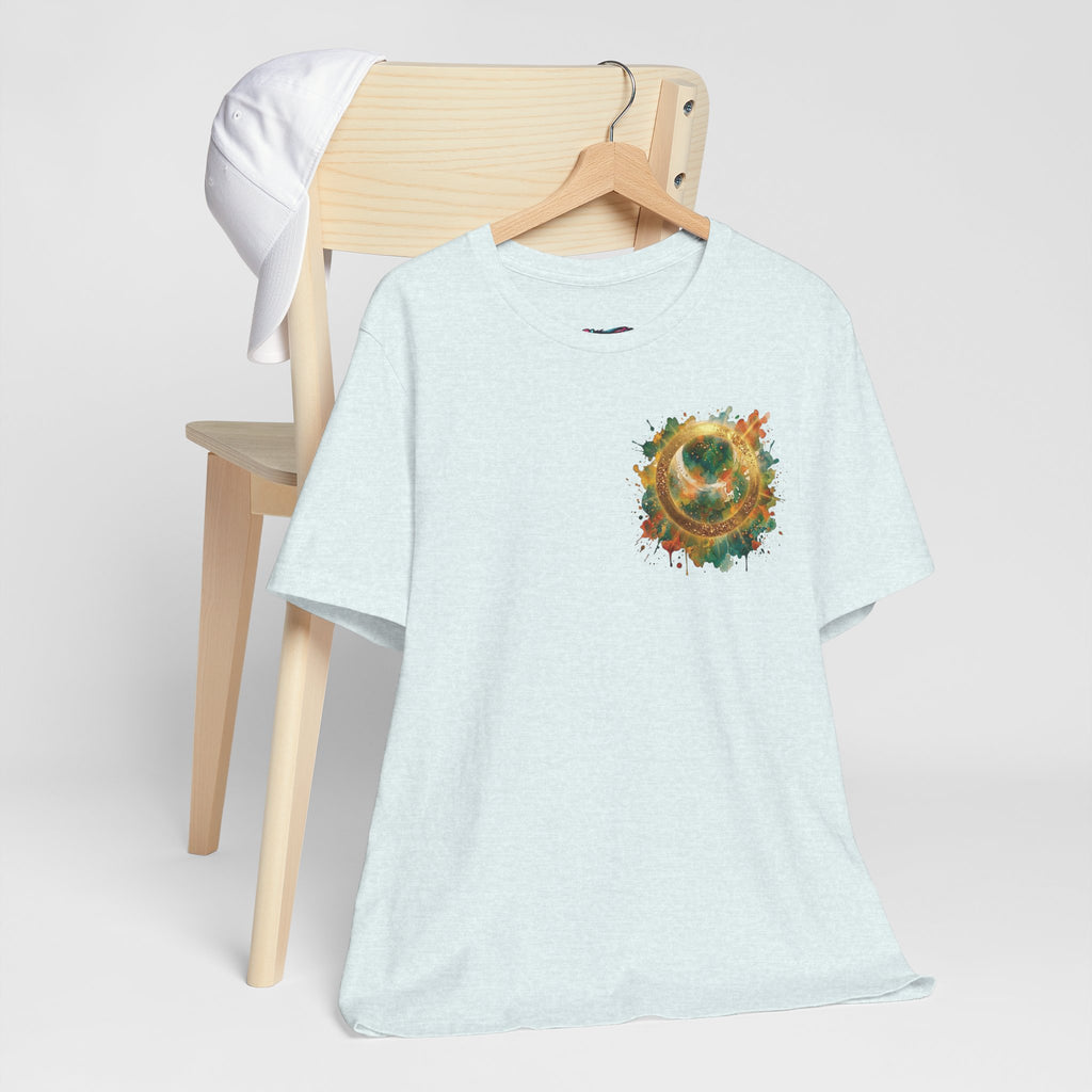 Angel Wings Watercolor Tee — Halo Front & Wing Back