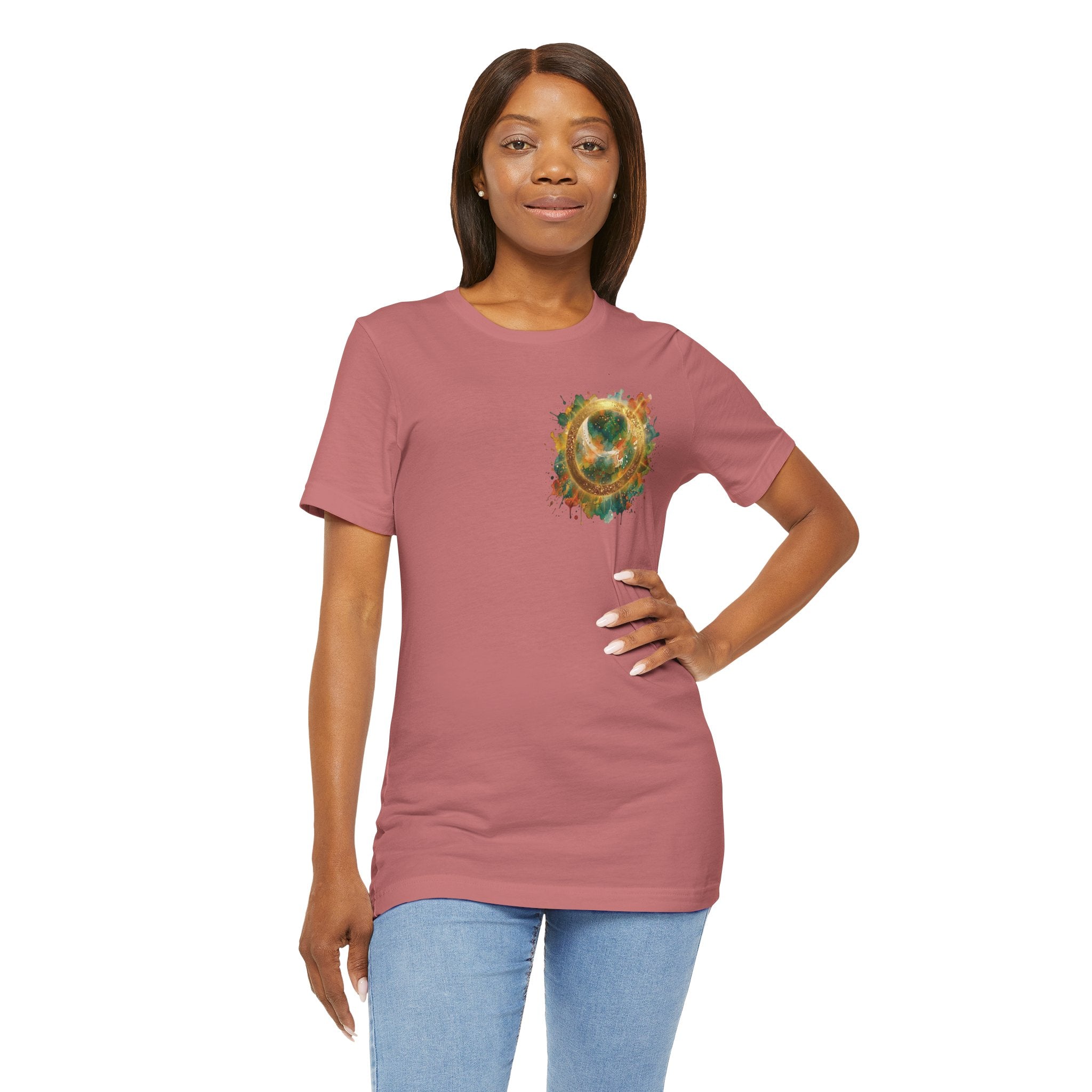 Angel Wings Watercolor Tee — Halo Front & Wing Back