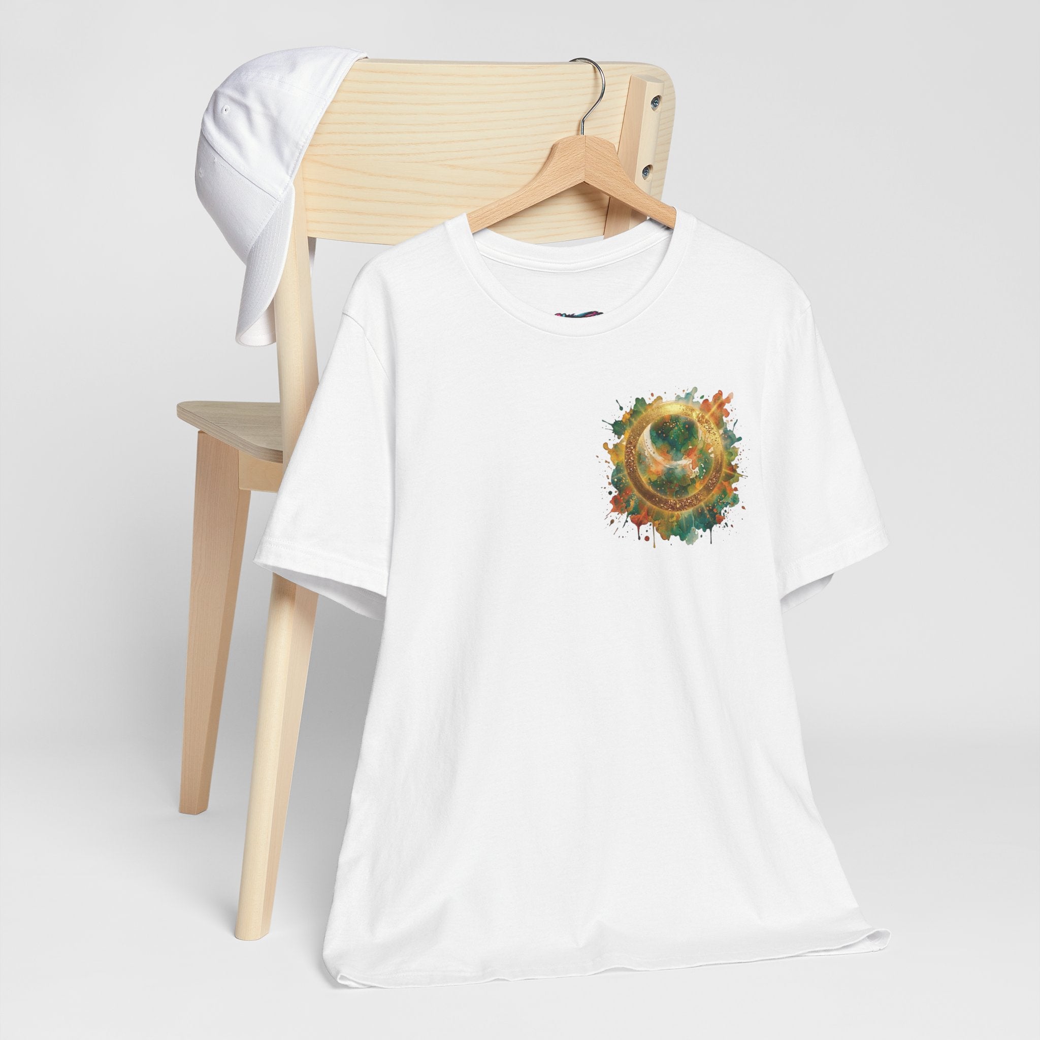 Angel Wings Watercolor Tee — Halo Front & Wing Back