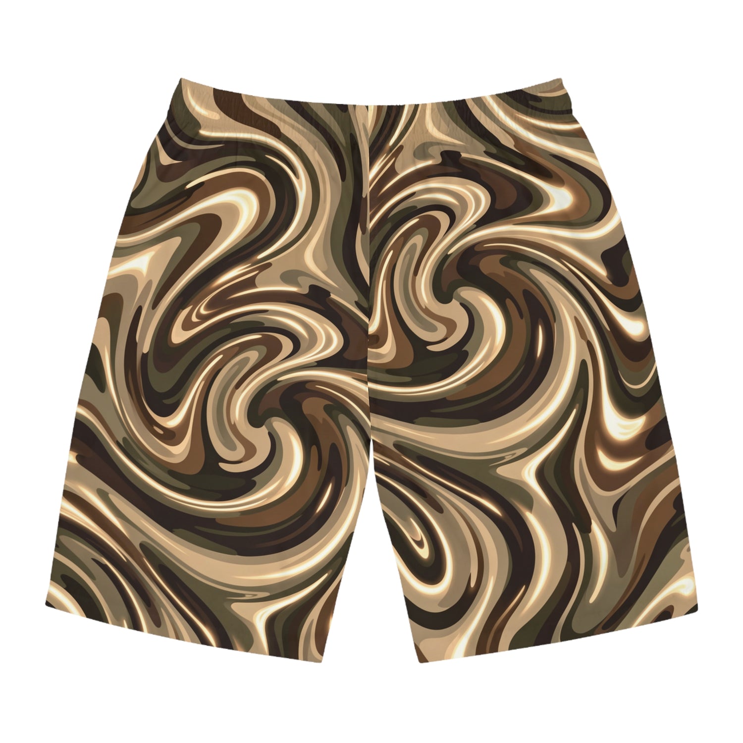Men's Camouflage Board Shorts — Abstract Modern 'Hide Out on the Beach' Design