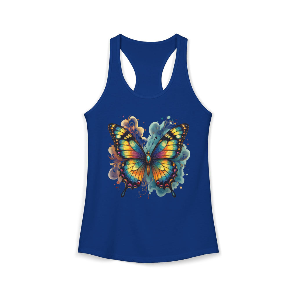 Watercolor Butterfly Racerback Tank | Vibrant Summer Butterfly Splash