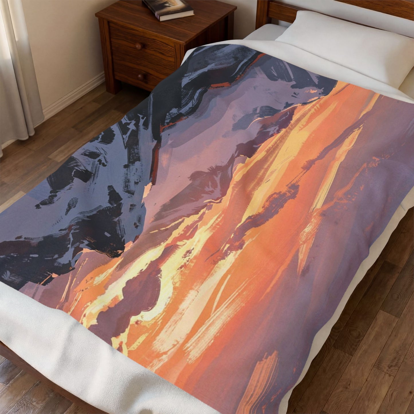 Japandi Velveteen Plush Blanket — Minimalist Cozy Throw with Calming Colors