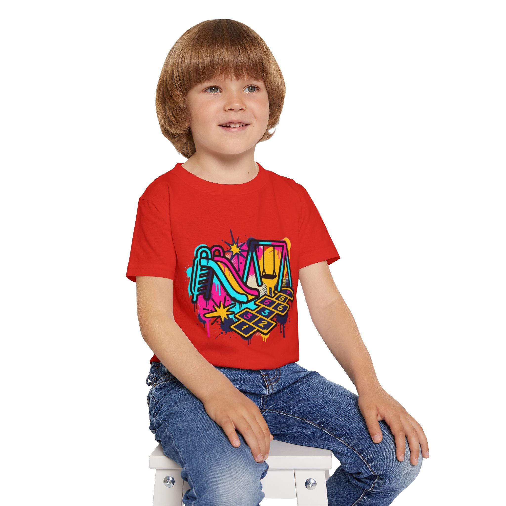 Kids Playground Graffiti T-Shirt — Colorful Playtime Tee