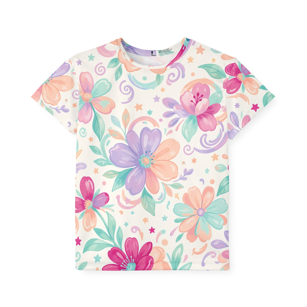 Kids Sports Jersey — Colorful Pastel Floral "Young Ladies" All-Over Print