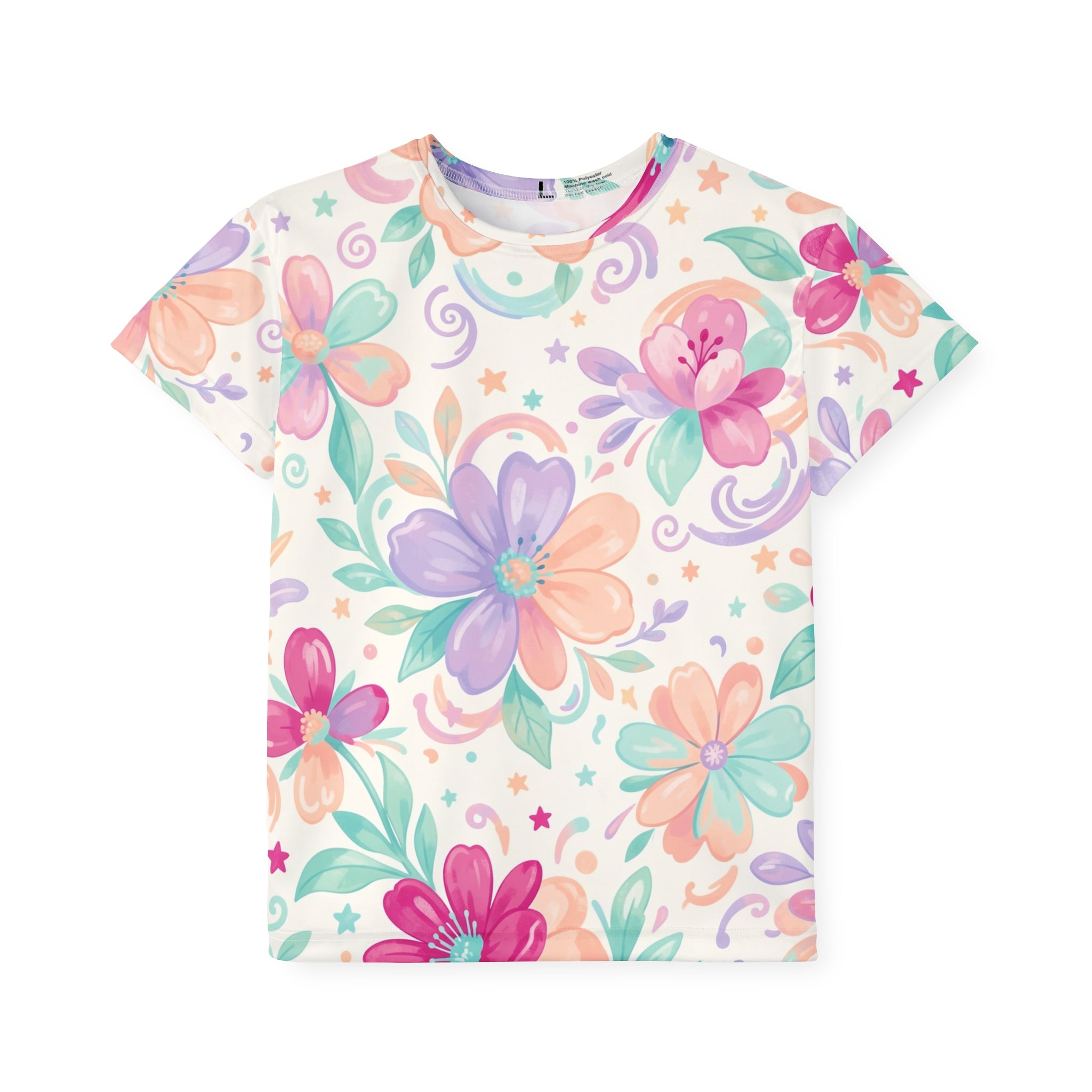 Kids Sports Jersey — Colorful Pastel Floral "Young Ladies" All-Over Print