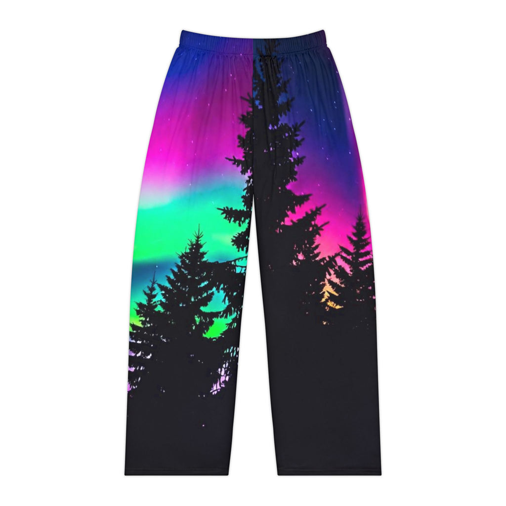 Northern Lights Women's Pajama Pants — Cozy Aurora Tree-Line PJ Bottoms
