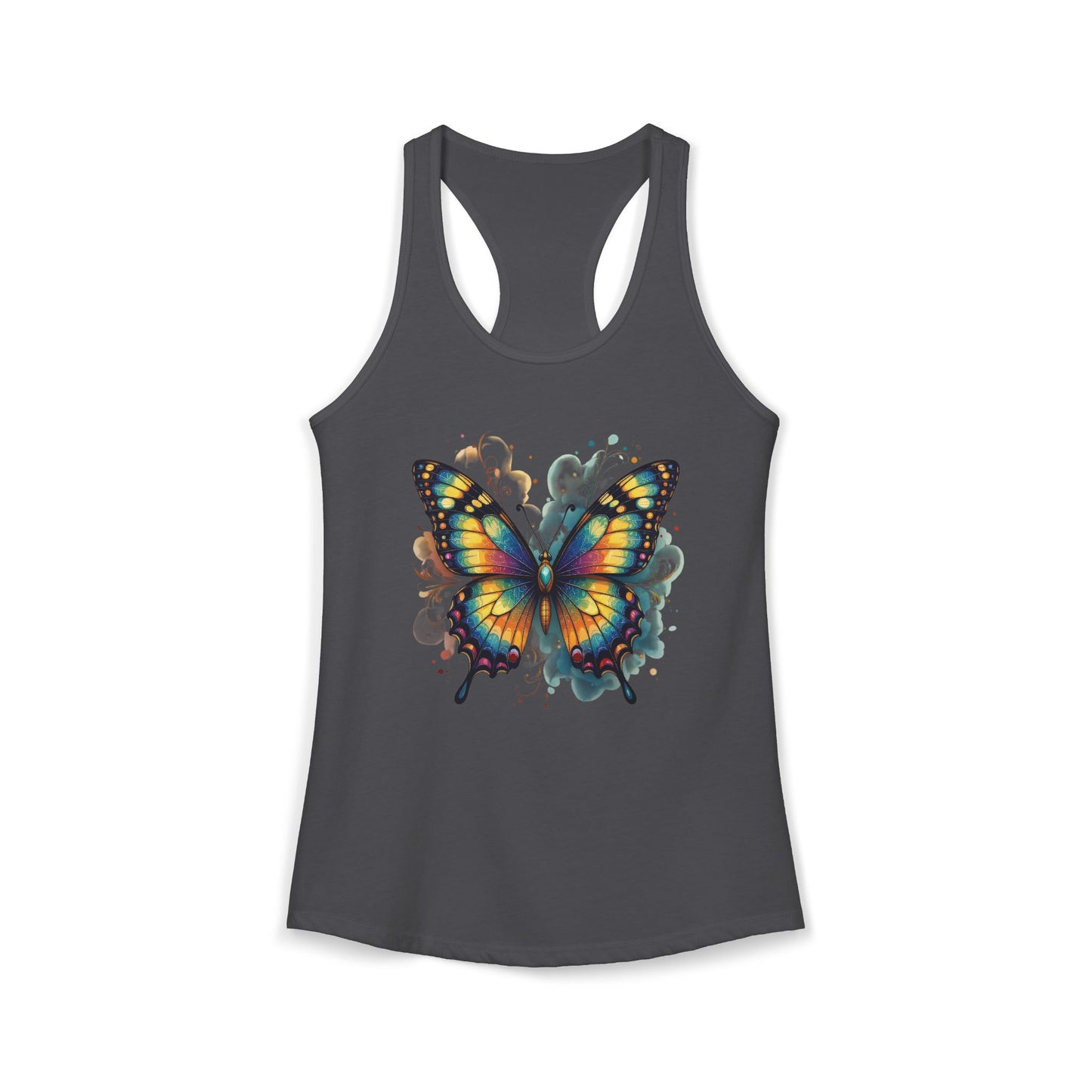 Watercolor Butterfly Racerback Tank | Vibrant Summer Butterfly Splash