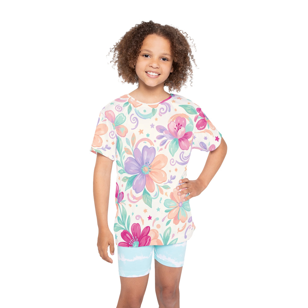 Kids Sports Jersey — Colorful Pastel Floral "Young Ladies" All-Over Print