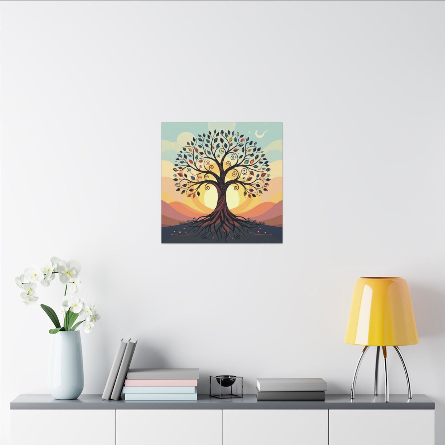 Boho Tree of Life Matte Canvas Print — Vibrant Stretched Wall Art
