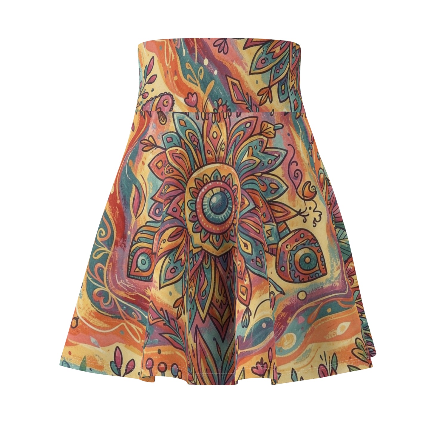 Colorful Boho Pattern Women's Skater Skirt | AOP