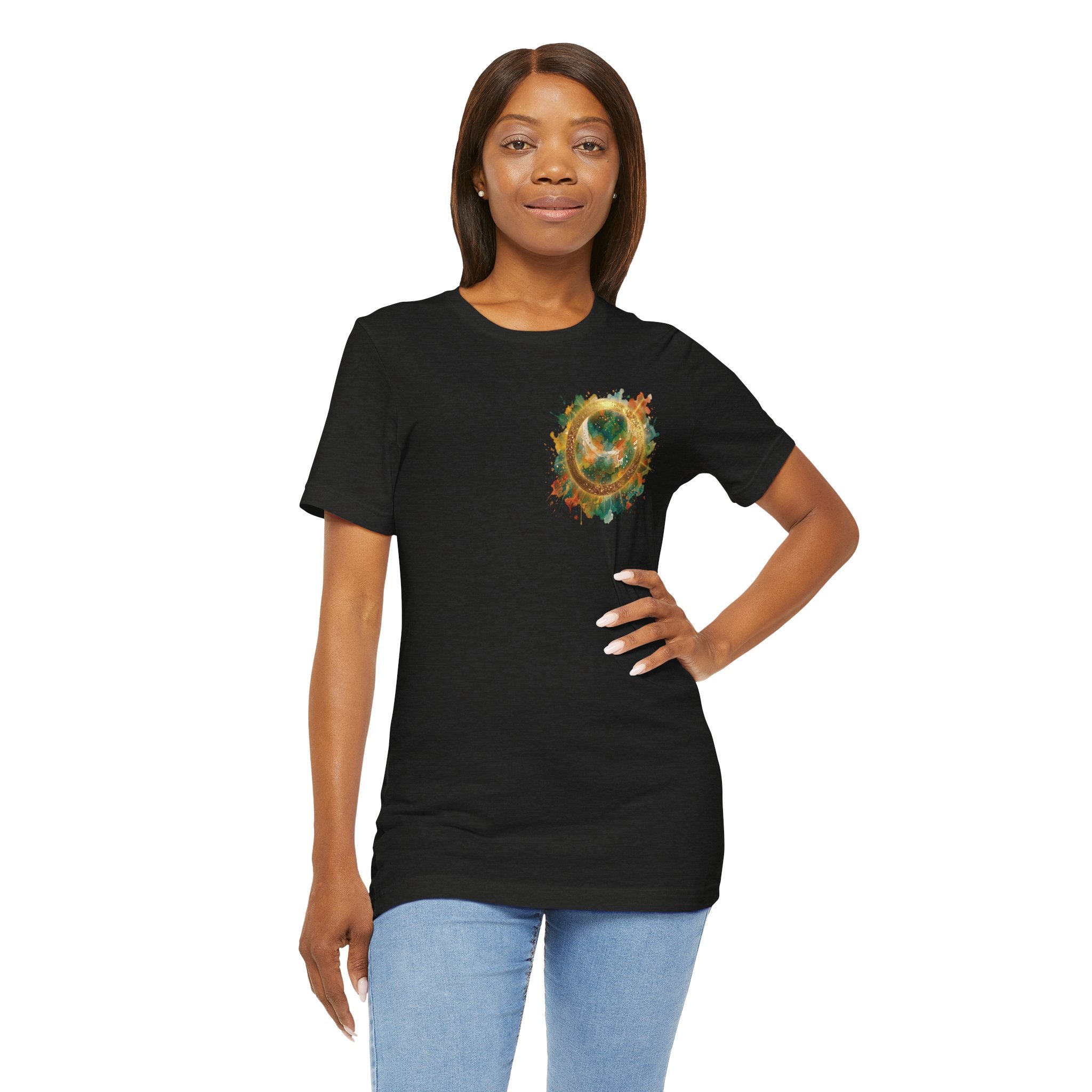 Angel Wings Watercolor Tee — Halo Front & Wing Back