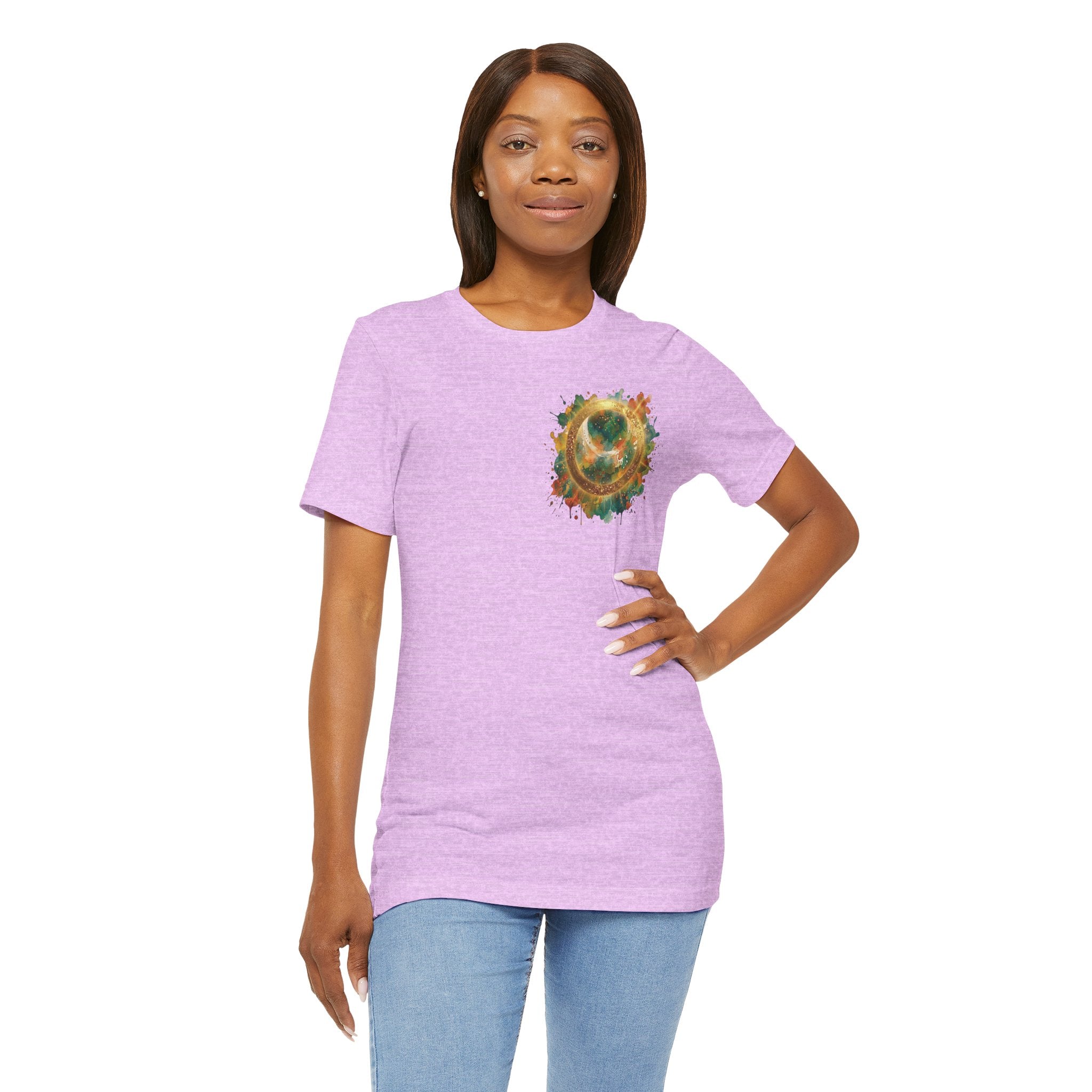 Angel Wings Watercolor Tee — Halo Front & Wing Back