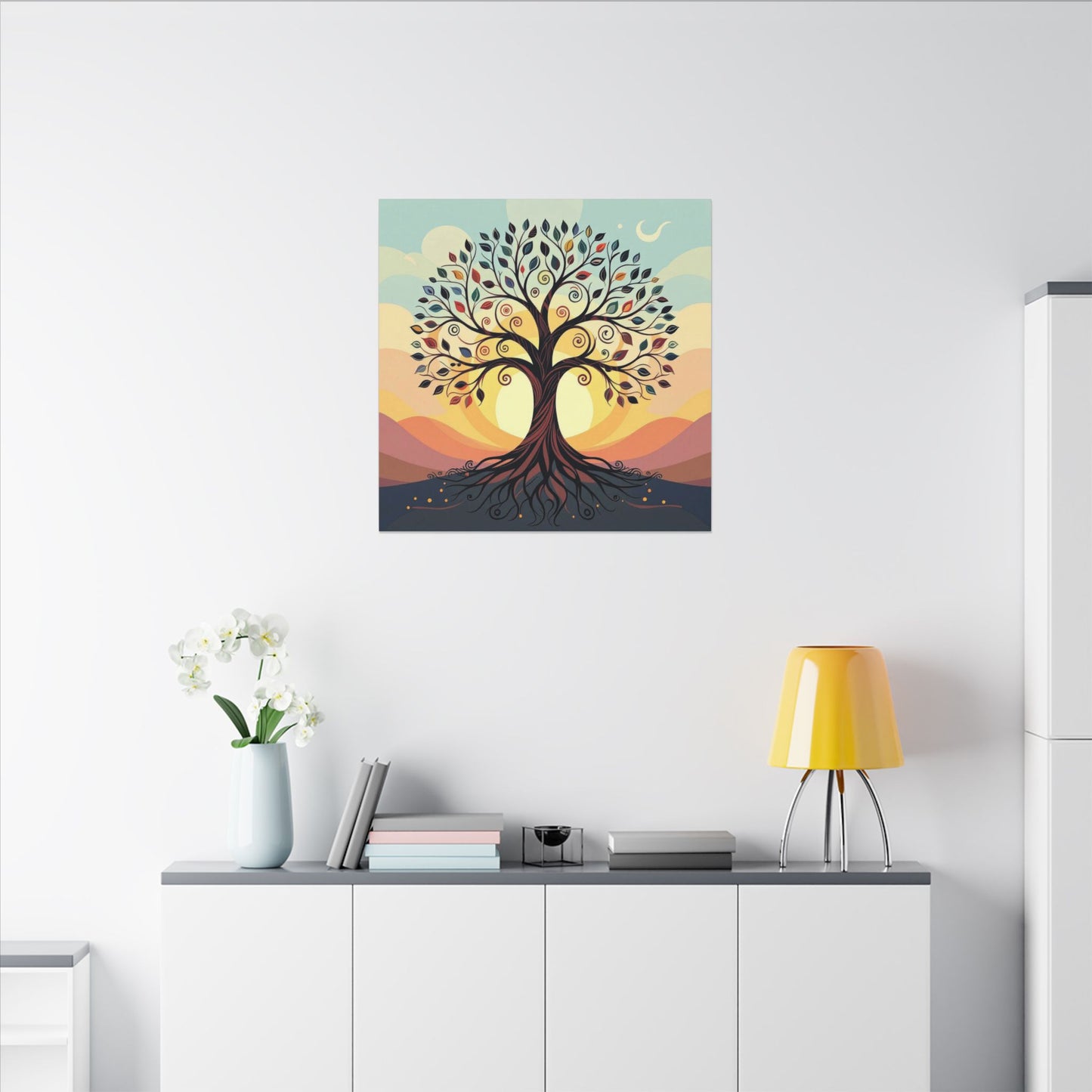 Boho Tree of Life Matte Canvas Print — Vibrant Stretched Wall Art