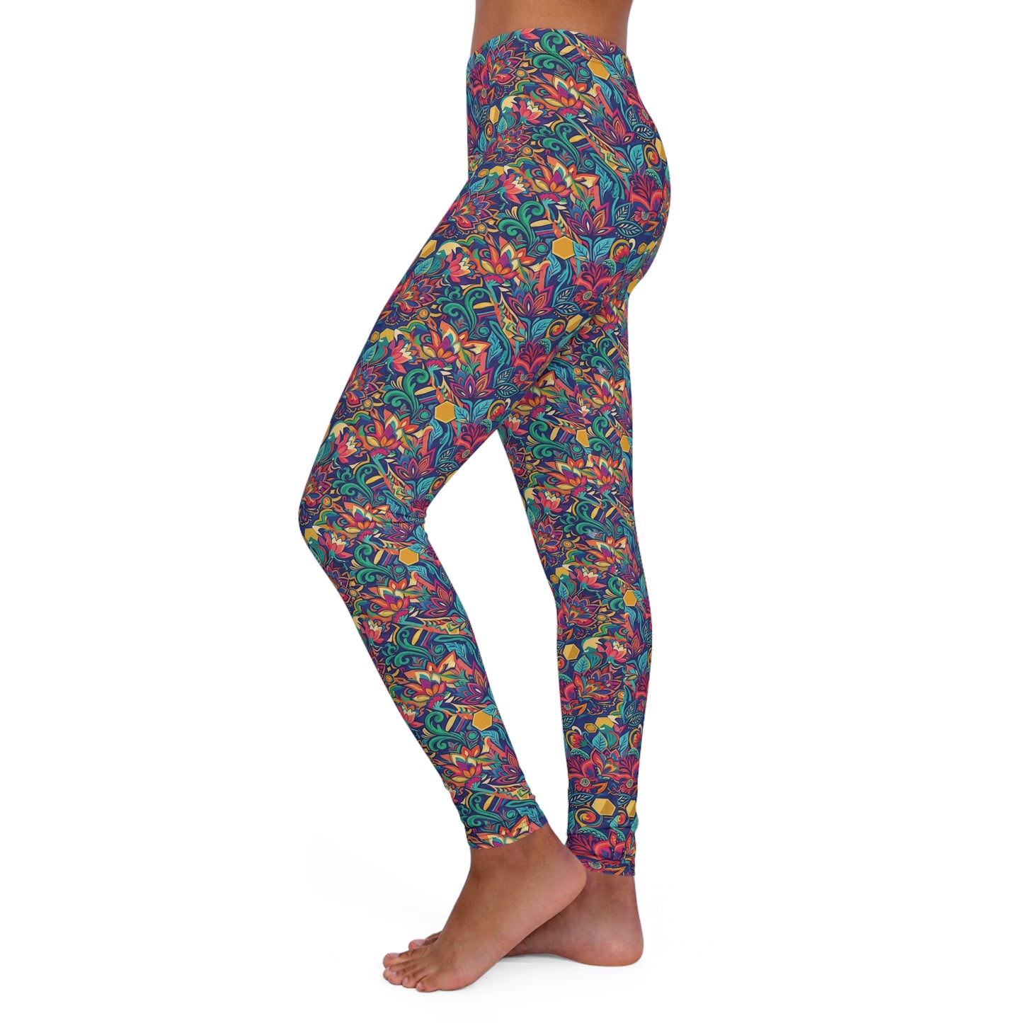 Colorful Fun Women's Leggings — Bright Contrast Spandex AOP