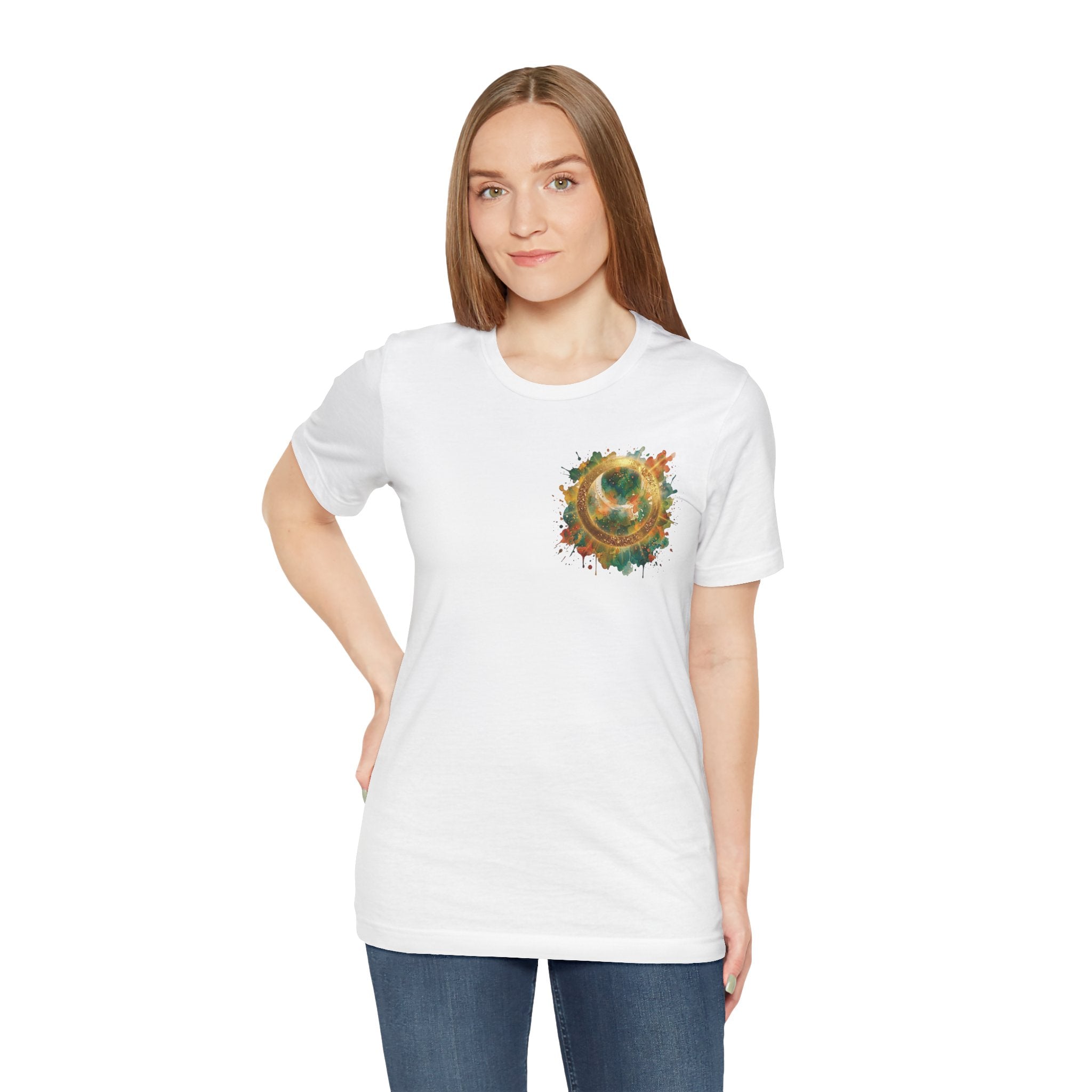 Angel Wings Watercolor Tee — Halo Front & Wing Back