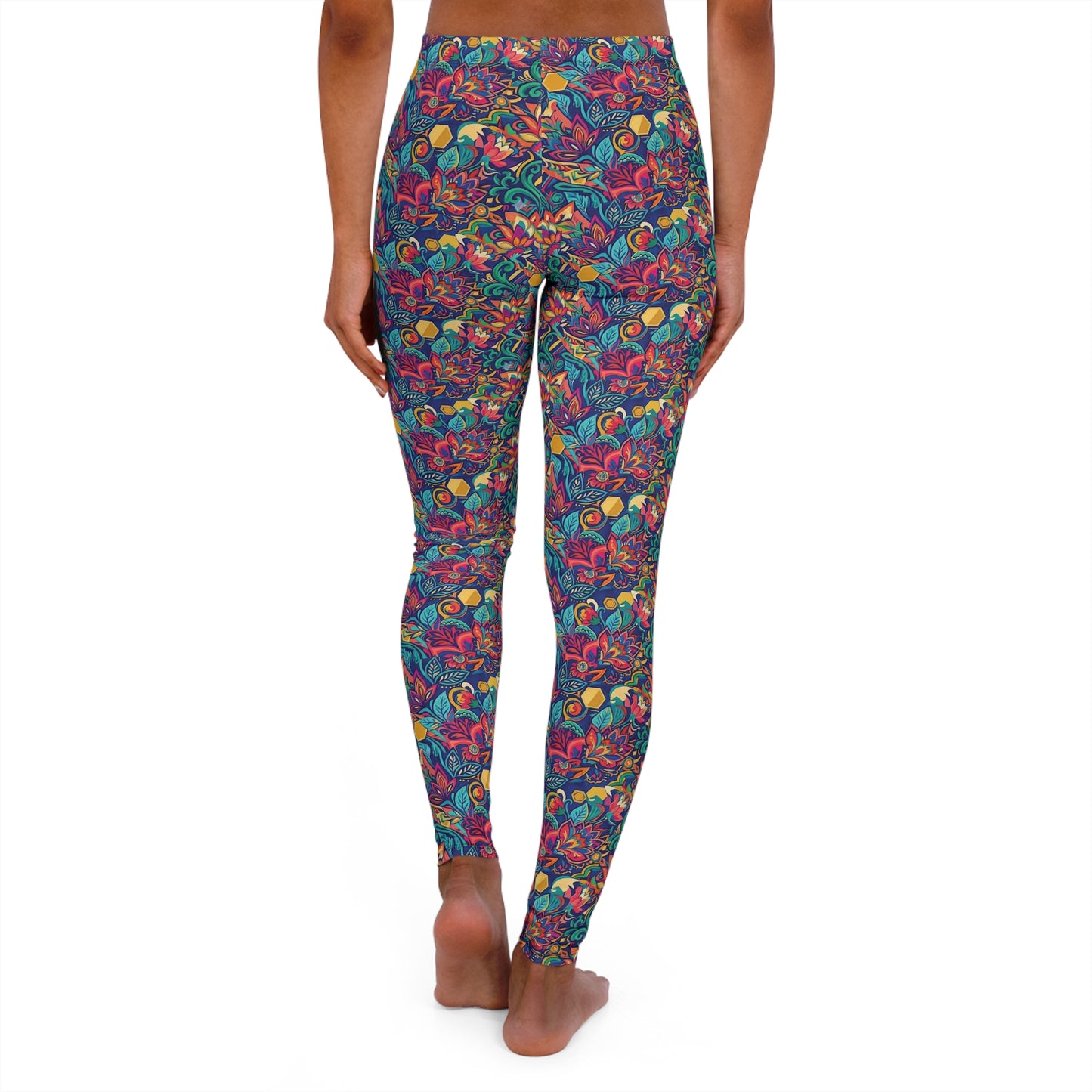 Colorful Fun Women's Leggings — Bright Contrast Spandex AOP