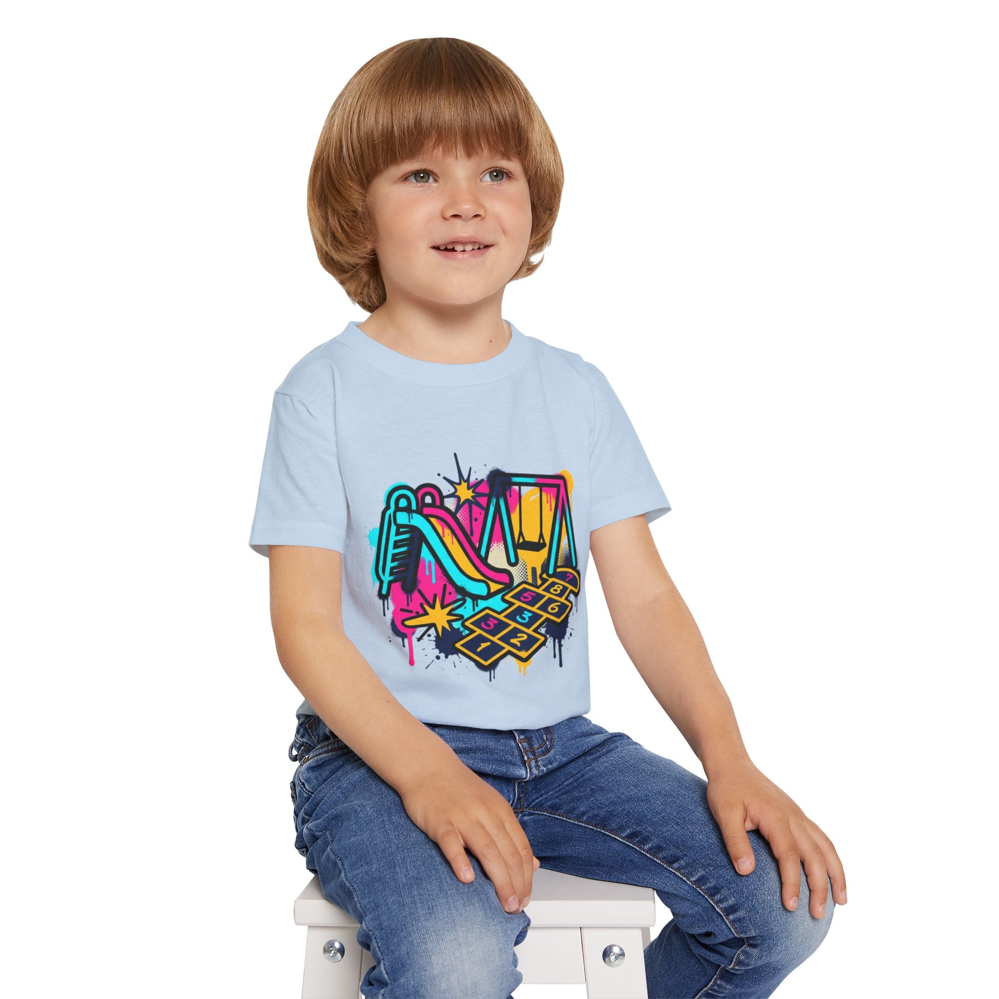 Kids Playground Graffiti T-Shirt — Colorful Playtime Tee