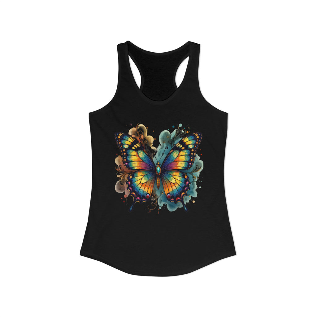 Watercolor Butterfly Racerback Tank | Vibrant Summer Butterfly Splash