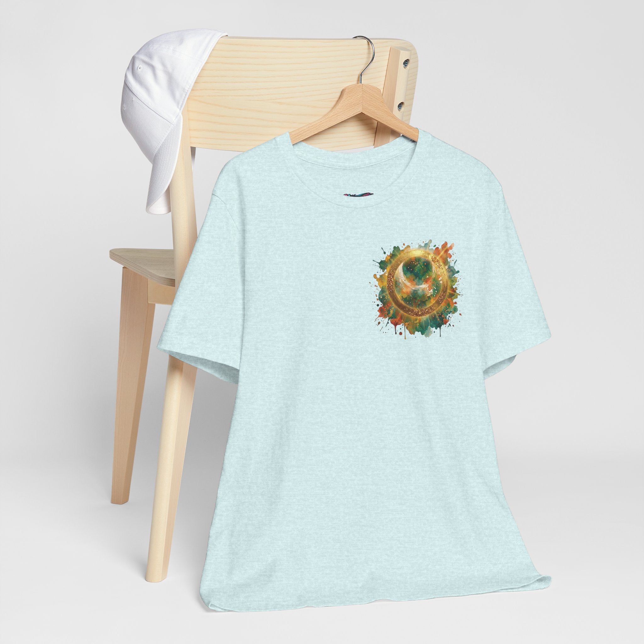 Angel Wings Watercolor Tee — Halo Front & Wing Back