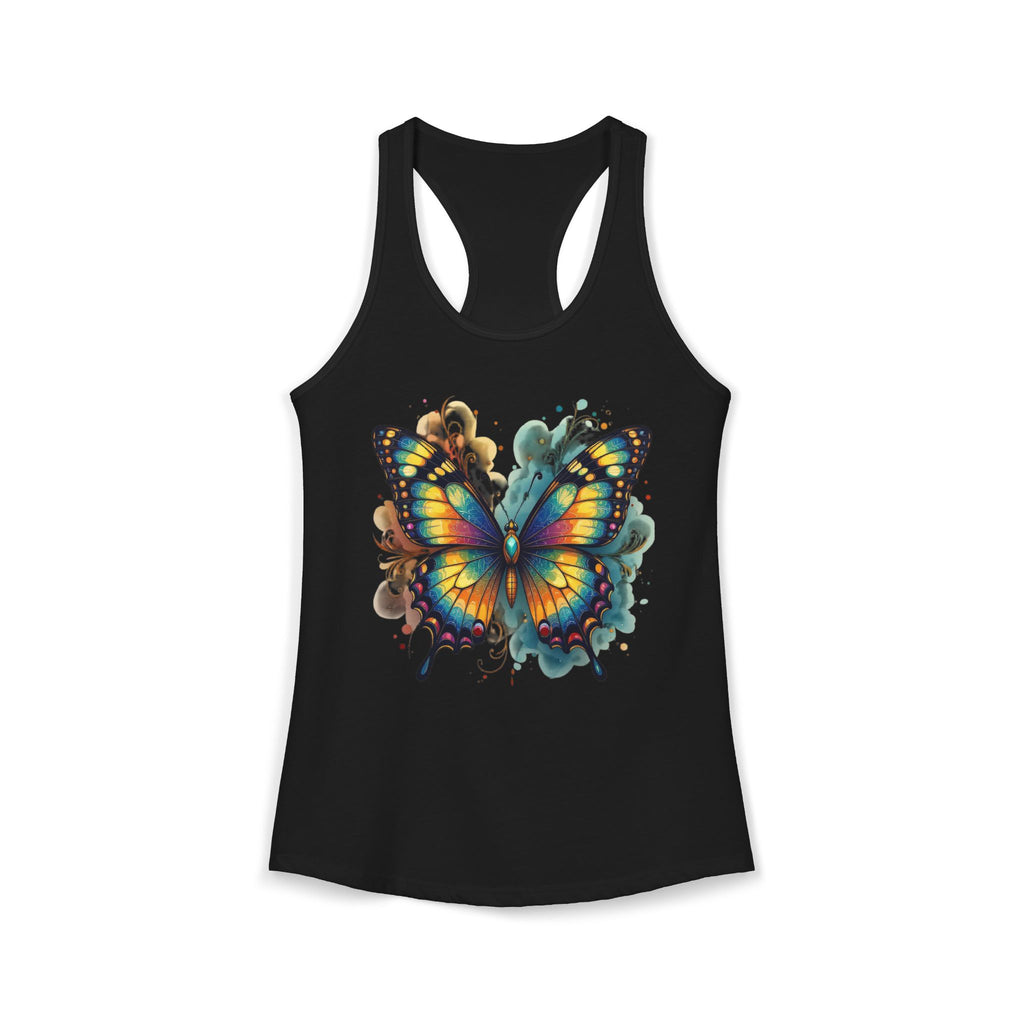 Watercolor Butterfly Racerback Tank | Vibrant Summer Butterfly Splash