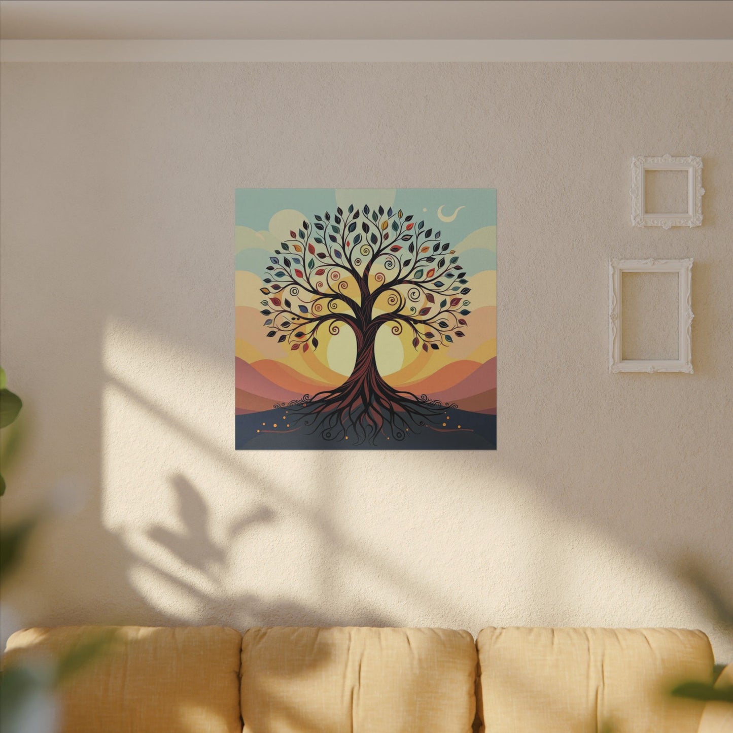 Boho Tree of Life Matte Canvas Print — Vibrant Stretched Wall Art