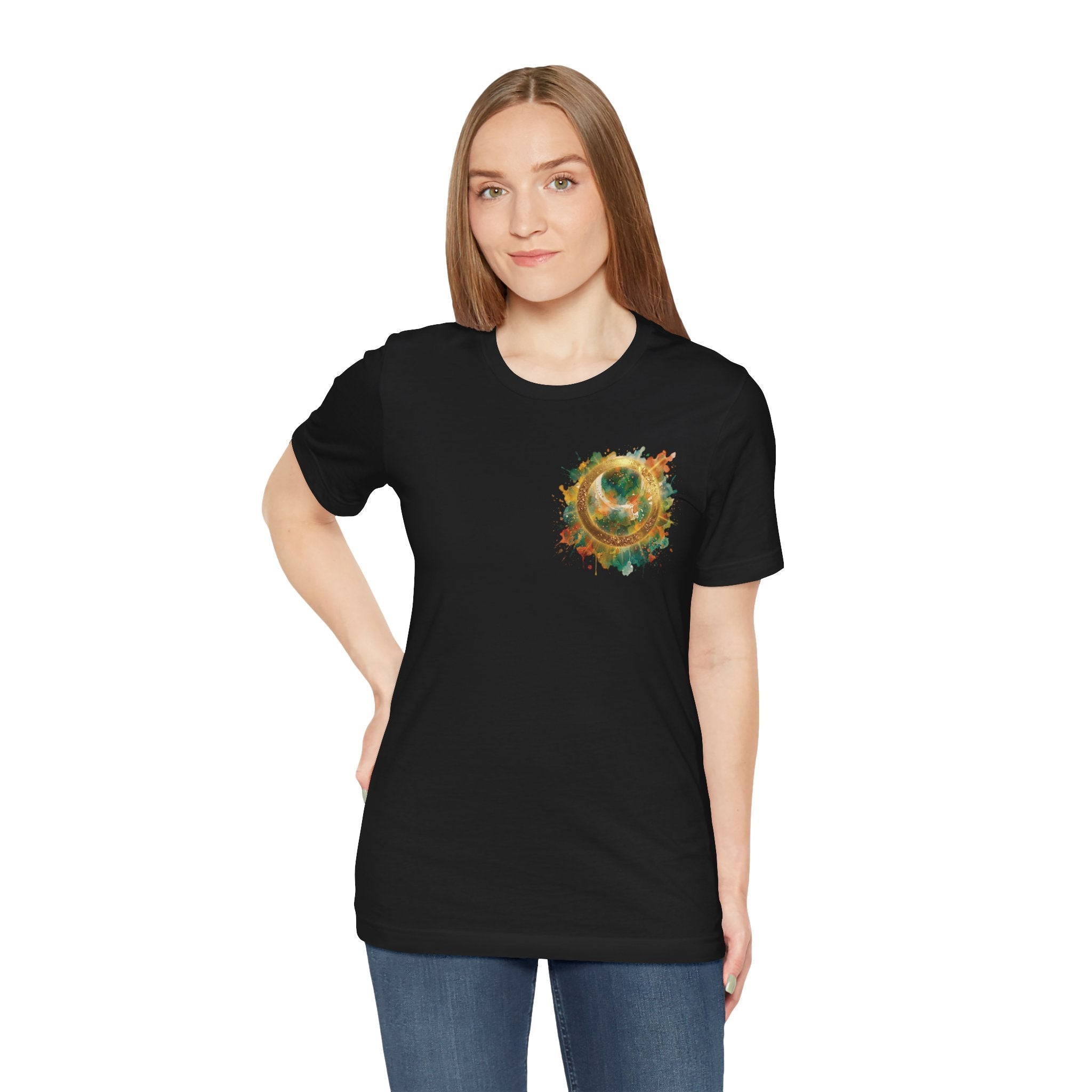 Angel Wings Watercolor Tee — Halo Front & Wing Back
