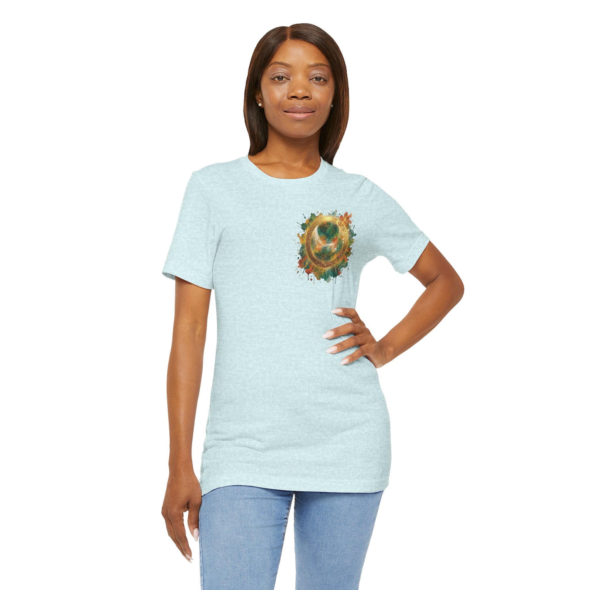 Angel Wings Watercolor Tee — Halo Front & Wing Back