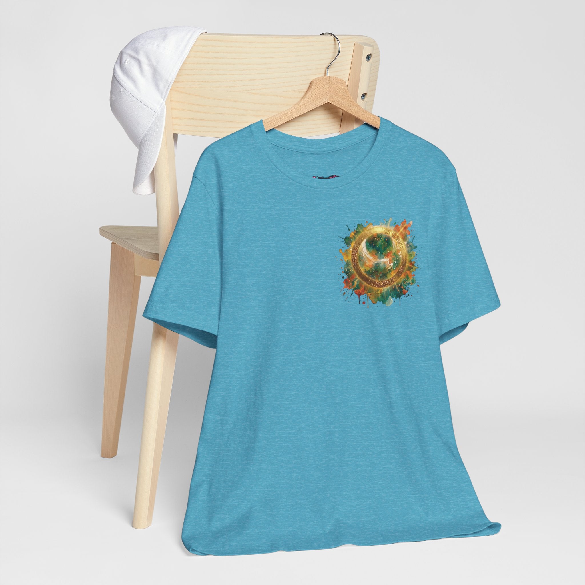 Angel Wings Watercolor Tee — Halo Front & Wing Back