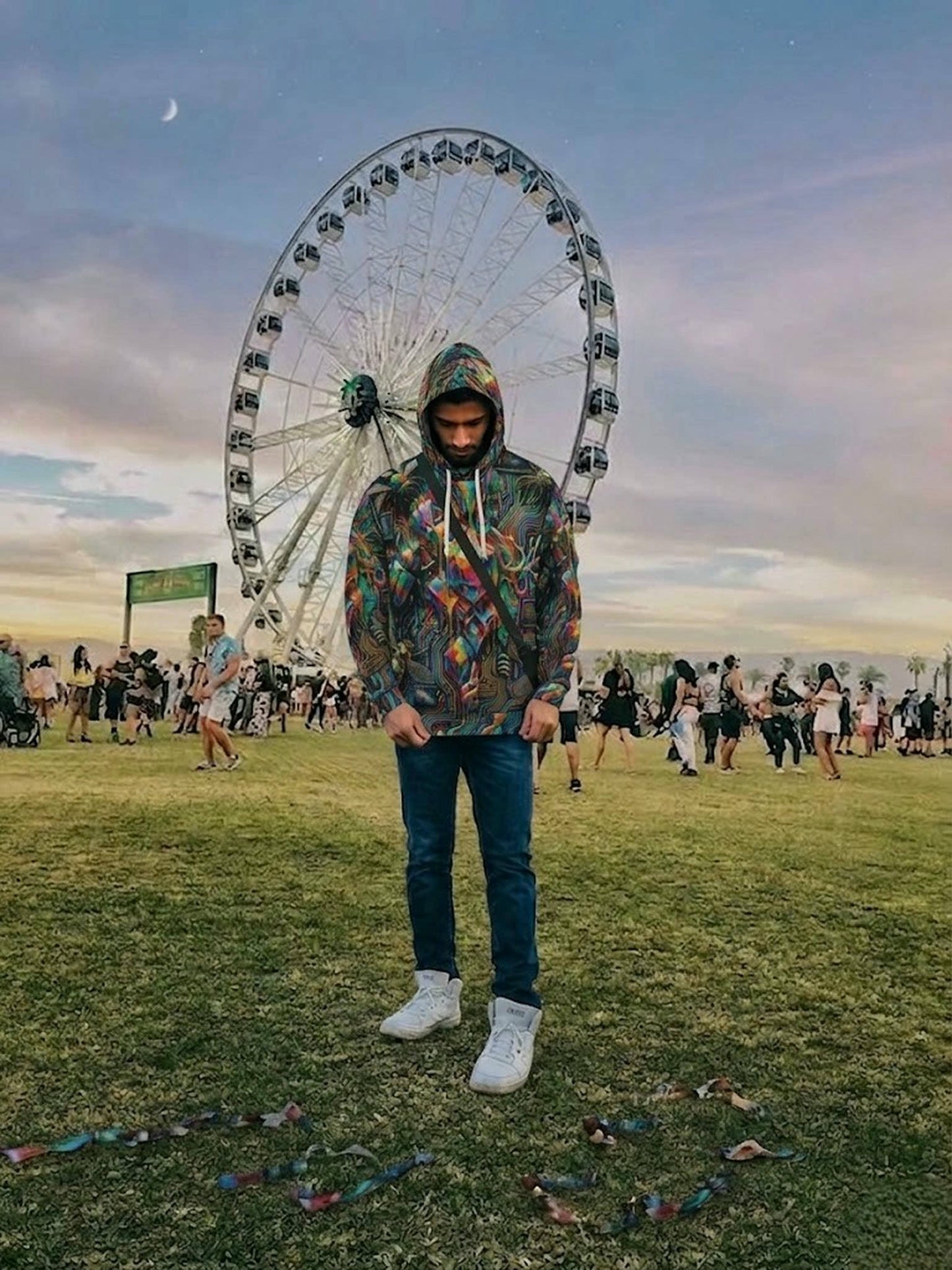 Cyber-Psychedelic Maximalist Pullover Hoodie