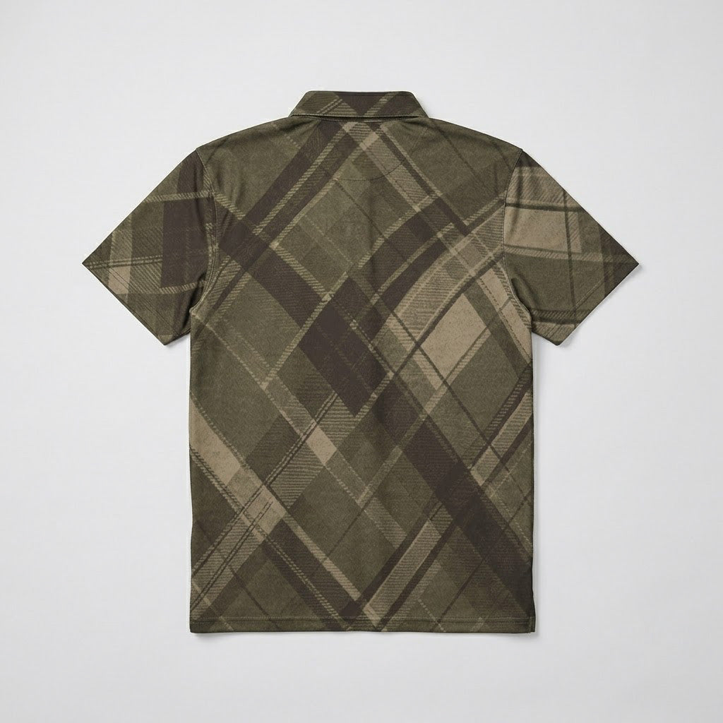 Modern Classic Flannel-Style Polo Shirt