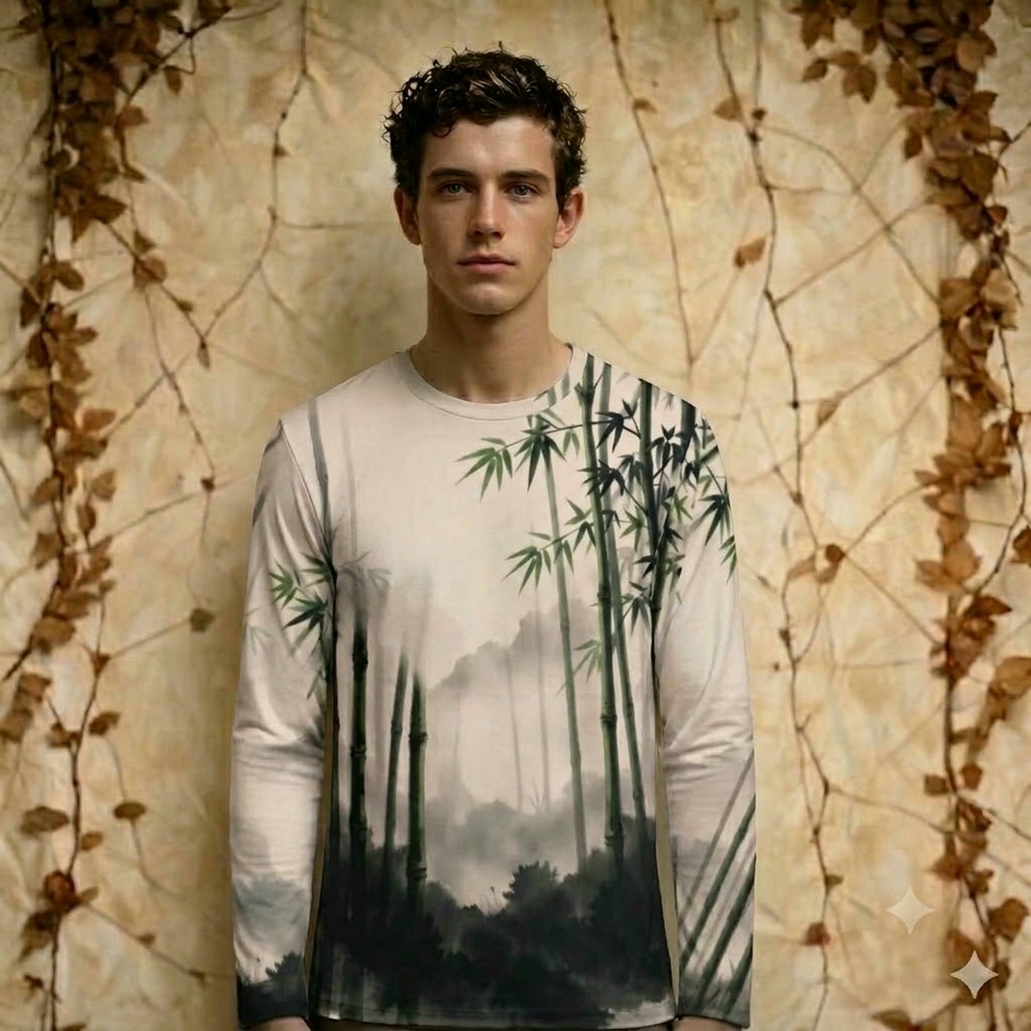 Japandi Zen Minimalist Splash Long Sleeve Shirt