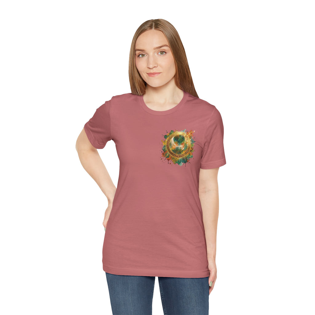 Angel Wings Watercolor Tee — Halo Front & Wing Back