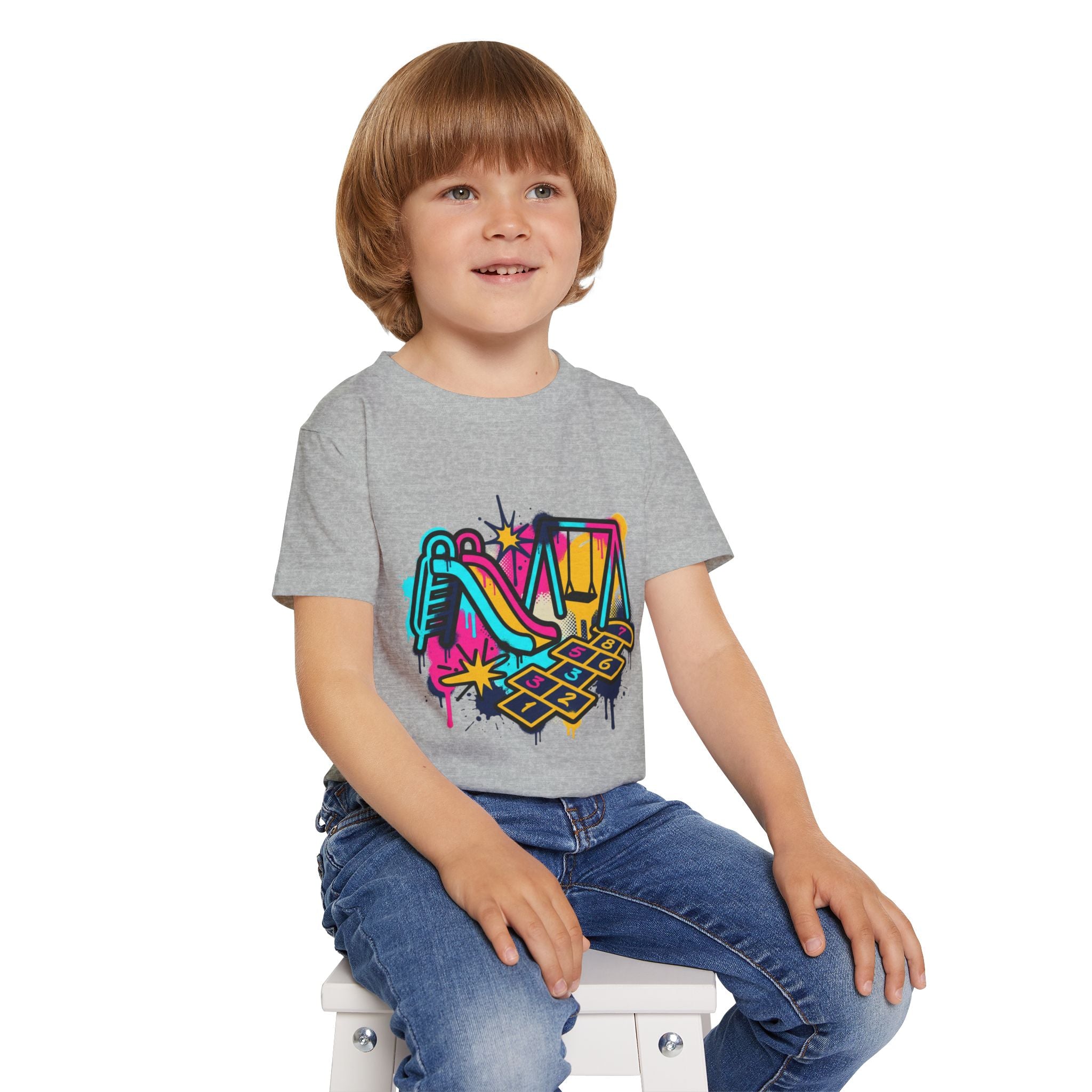 Kids Playground Graffiti T-Shirt — Colorful Playtime Tee