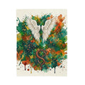 Velveteen Plush Blanket — Angel Wings & Devil Tail Watercolor Duality with Gold & Copper Highlights