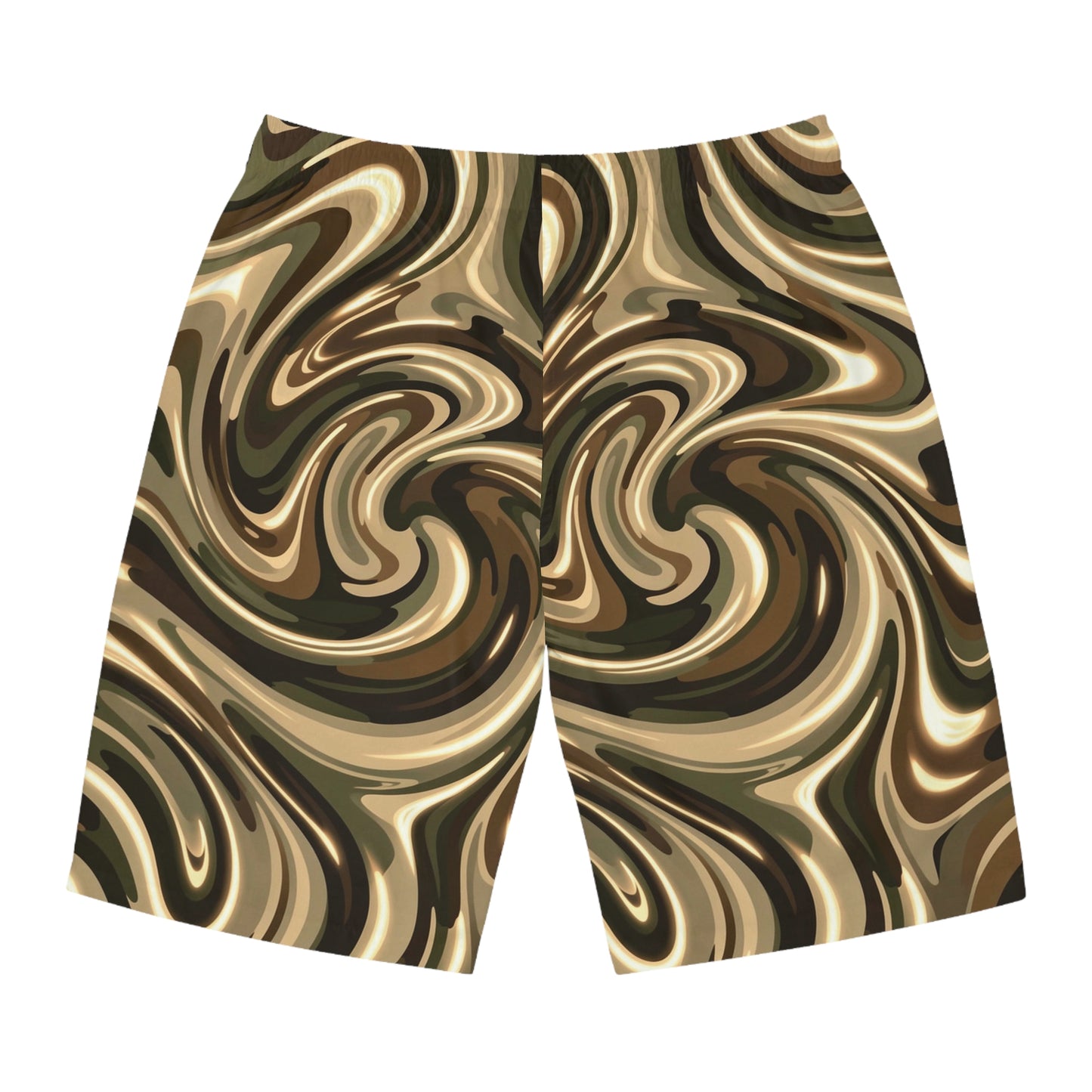 Men's Camouflage Board Shorts — Abstract Modern 'Hide Out on the Beach' Design