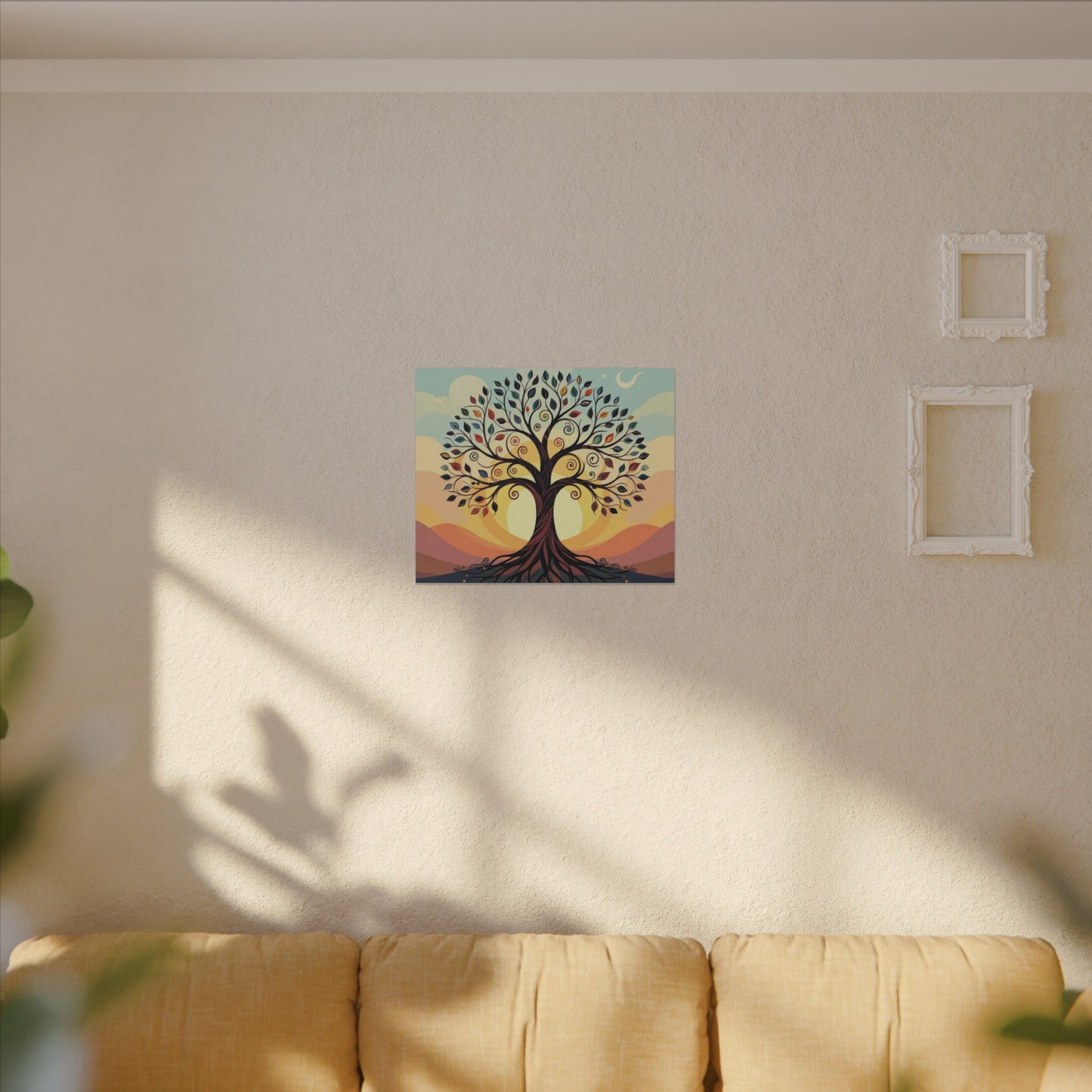 Boho Tree of Life Matte Canvas Print — Vibrant Stretched Wall Art
